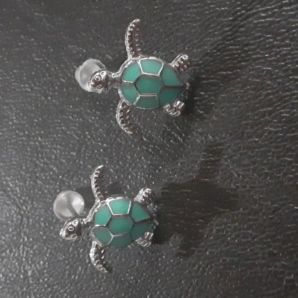 🌹 Cute blue turtle earrings. New. - Picture 2 of 4